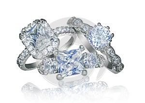 Group of beautiful diamond engagement rings jewelry