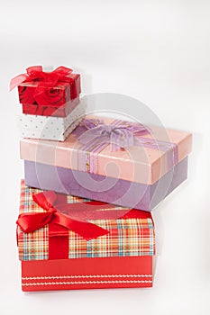 Group of beautiful gift box with bows