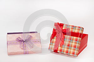 Group of beautiful gift box with bows