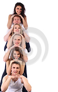 Group of beautiful young people isolated