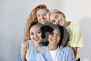 A group of beautiful young women from different races