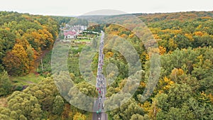 A group of bicycle spotters compete against each other in a bicycle race. Bicycle race among professional athletes