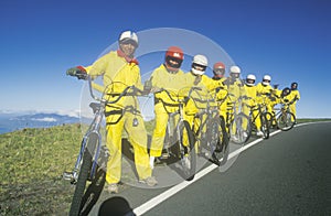 Group of bicyclists riding