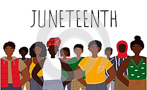A group of black people. Juneteenth concept. photo