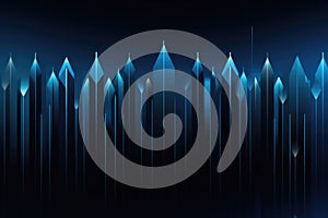 Group of Blue Crystals on Black Background