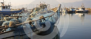 Group of Boats Sitting in Water, A Serene Gathering of Watercrafts