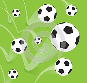 Group of bouncing soccer balls