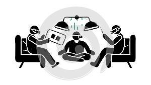 Group Brainstorming Session, Collaborative Idea Generation, Teamwork, vector design Generative AI