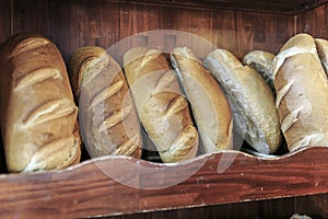 Group of bread in a backery photo