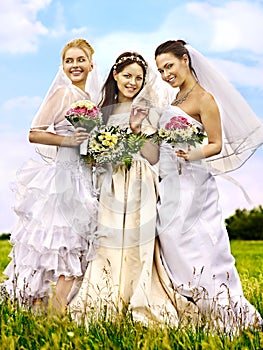 Group bride summer outdoor.or.