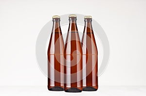 Group brown NRW beer bottles 500ml mock up.