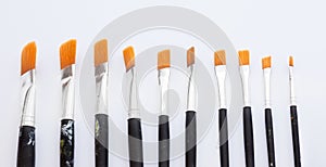 Brushes aligned to represent choices in art