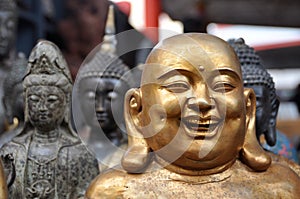 Group of buddha statues photo