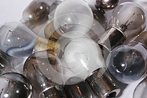 Group of burned out light bulbs.