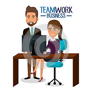 Group of businespeople teamwork in workplace