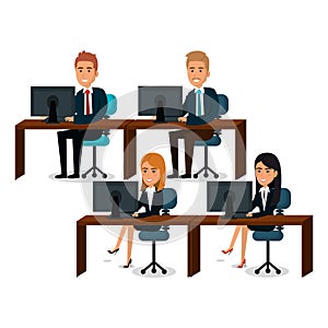 Group of businespeople teamwork in workplace