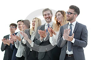 Group of business people applauding isolated