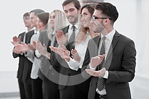 Group of business people applauding isolated