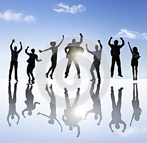 Group of Business People Celebrating Success Concept