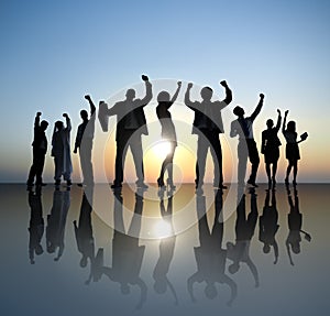 Group of Business People Celebrating Success Concept
