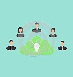 Group of business people creating new idea photo