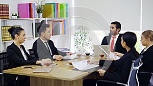 Group of business people having discussion at meeting room