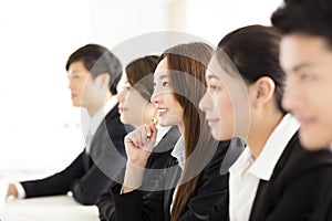 Group of business people having meeting in office