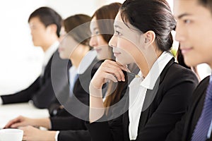 Group of business people having meeting in office