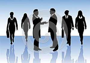 Group of business people interacting