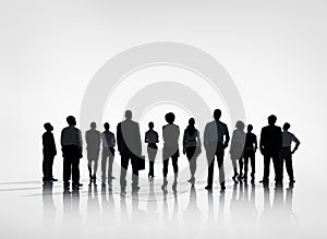 Group of Business people looking forward