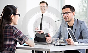 Group of business people at a meeting