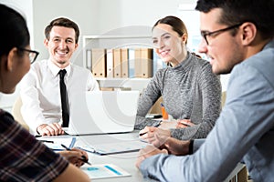 Group of business people at a meeting