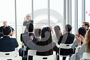 Group of business people meeting in a seminar conference