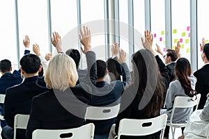 Group of business people meeting in a seminar conference