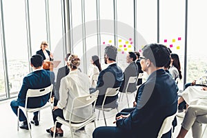 Group of business people meeting in a seminar conference