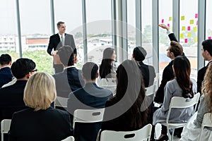 Group of business people meeting in a seminar conference