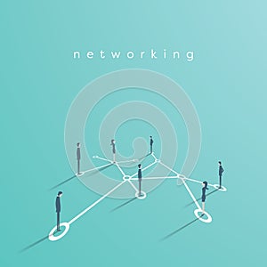 Group of business people networking, making contacts vector concept illustration. Symbol of communication, teamwork photo