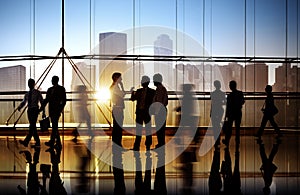 Group of Business People in Office Building photo