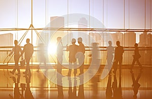 Group of Business People in Office Building Concept