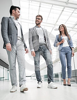 Group of business people in the office hall