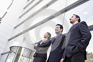 Group of business people outside office