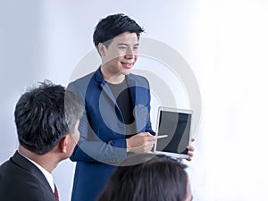 Group of business people at presentation in the office