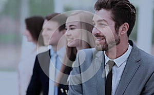 Group of business people smiling in an office