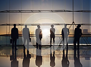 Group of Business People Standing at Boardroom photo