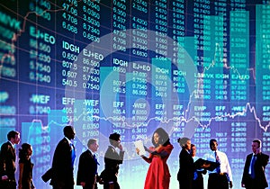 Group of Business People Stock Market Concept