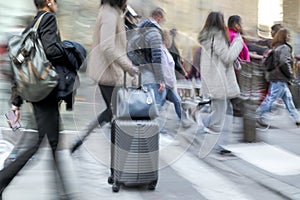 group of business people in the street