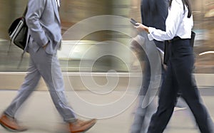 group of business people in the street