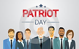 Group of Business People Team National USA Patriot Day Banner