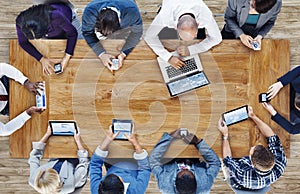 Group of Business People Using Digital Devices