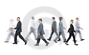 Group of Business People Walking in Different Directions